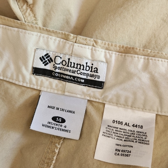 Columbia Beige Mid Rise Hiking Shorts Activewear Summer Travel Cotton Plus 14 - Picture 8 of 12